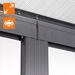 Terasová pergola ke zdi - hliníková - šedá - Nea I 3,1x3m