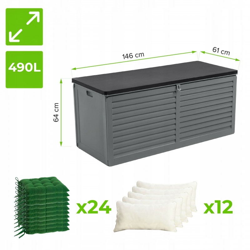 Zahradní box Columba - 490 litrů - tmavě šedá