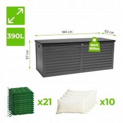 Zahradní box Larus - 390 litrů - tmavě šedá