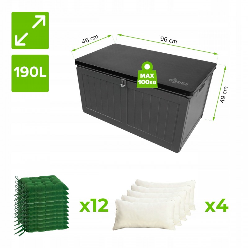 Zahradní box Morus - 190 litrů - tmavě šedá