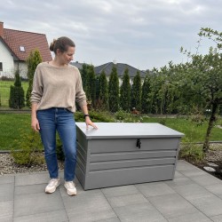 Zahradní kovový box - 400l - 130x61x62 - Orto šedý