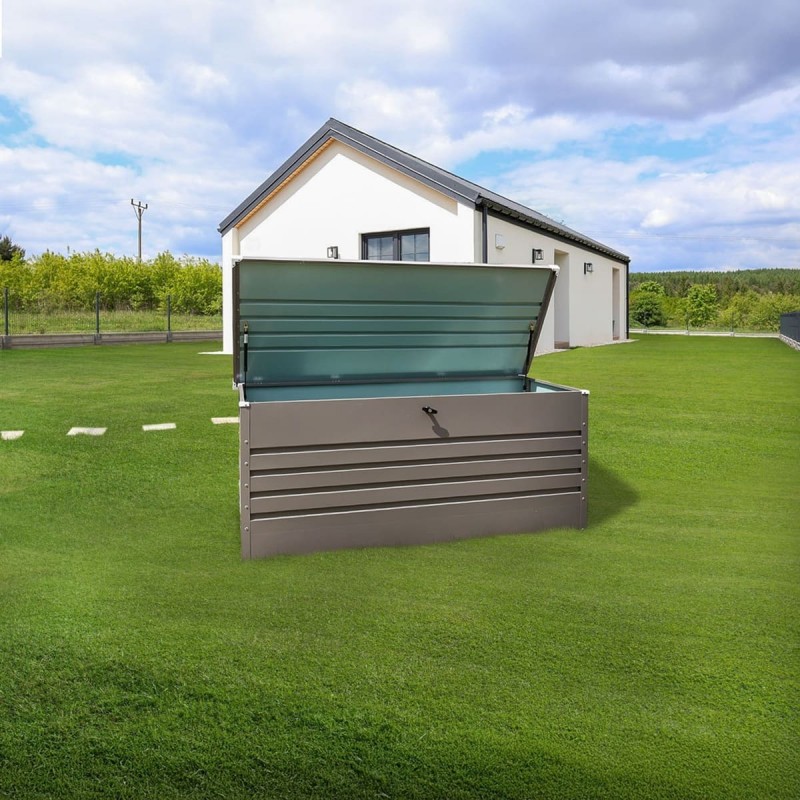 Zahradní kovový box - 600l - 165x70x62 - Orto II šedý