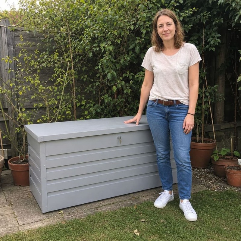 Zahradní kovový box - 600l - 165x70x62 - Orto II šedý