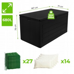 Zahradní box Padda - 680 litrů - černá