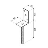 Stützenfuß - Typ L - PS 84x130x90x5,0 GRUNDLINE - 2