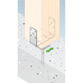Pfostenträger – breitenverstellbar – PSRU 60-200x136x4,0 GRUNDLINE - 2