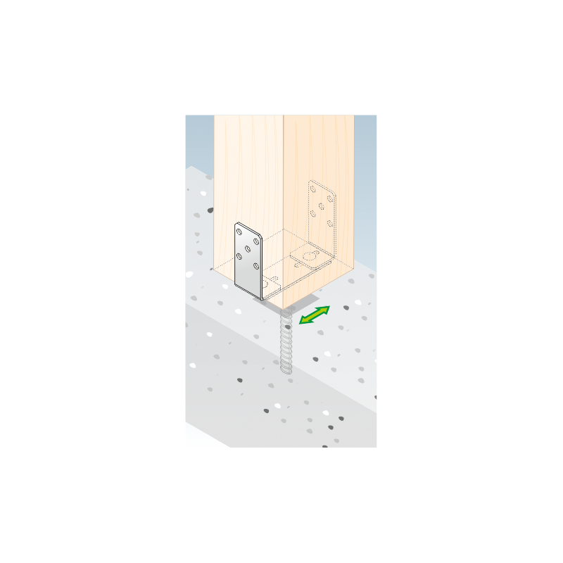 Pfostenträger – breitenverstellbar – PSRU 60-200x136x4,0 GRUNDLINE - 2