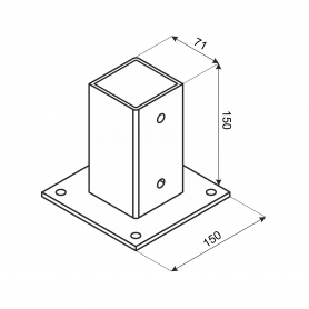 Aufschraubhülse PSP – rechteckig GRUNDLINE - 2