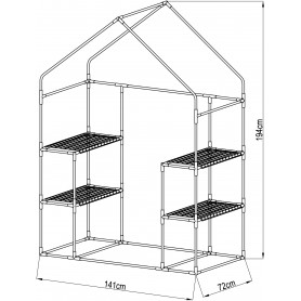 copy of Szklarnia ogrodowa Crocus II 70x50x158 - 4-półkowa Grindi - 10