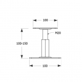 copy of Pfostenträger, höhenverstelbar zum Aufschrauben - PSR 80x250x4,0 GRUNDLINE - 2