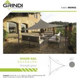 Trojúhelníková stínící sluneční plachta - šedá Grindi - 4
