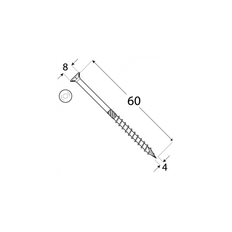 copy of CS - Holzbauschraube mit Senkkopf 4mm (Päckchen) DMX - 10