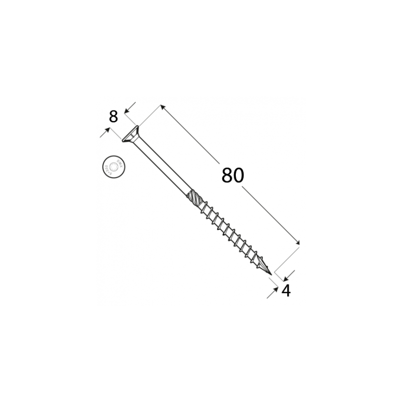 copy of CS - Holzbauschraube mit Senkkopf 4mm (Päckchen) DMX - 12