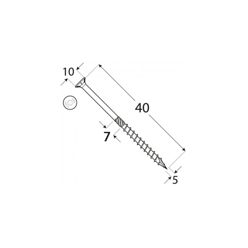 copy of CS - Holzbauschraube mit Senkkopf 5mm (Päckchen) DMX - 8