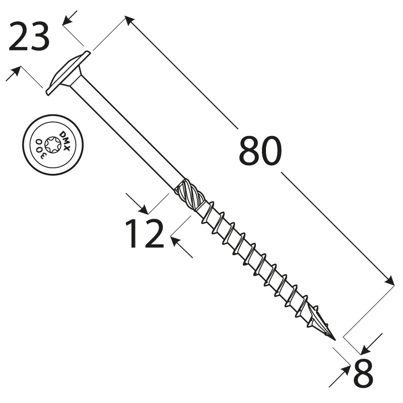 copy of CT - Holzbauschraube mit Tellerkopf 6mm (Päckchen) DMX - 12