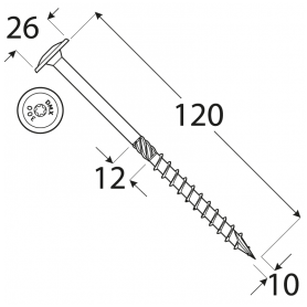 copy of CT - Holzbauschraube mit Tellerkopf 6mm (Päckchen) DMX - 11