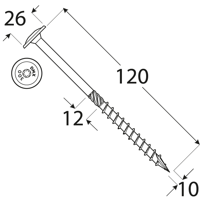 copy of CT - Holzbauschraube mit Tellerkopf 6mm (Päckchen) DMX - 11