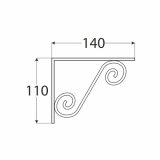 Dekorativní držák na police - ocel - WOZ Velano - 2