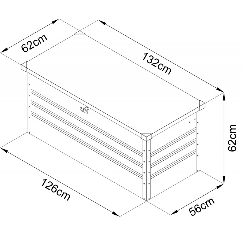 Skrzynia ogrodowa metalowa 400l - 130x61x62 - Orto Grindi - 10