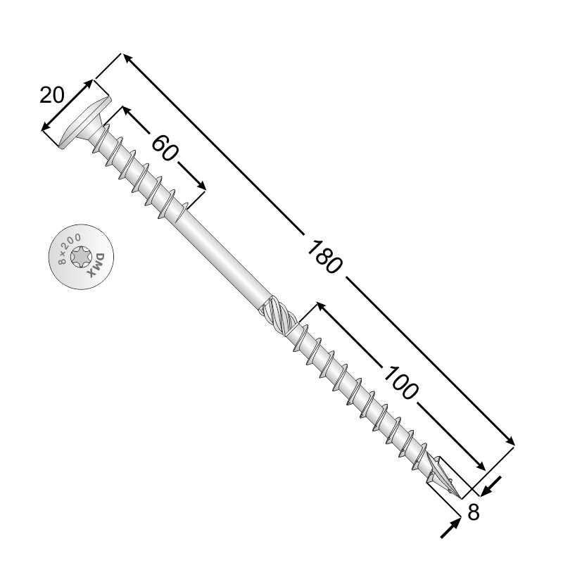 copy of CT - Holzbauschraube mit Tellerkopf 6mm (Päckchen) DMX - 2