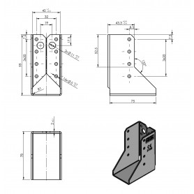 copy of Ozdobny wieszak belki - czarny DMX - 2