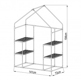 copy of Szklarnia ogrodowa Crocus II 70x50x158 - 4-półkowa Grindi - 9