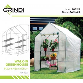 copy of Szklarnia ogrodowa Crocus II 70x50x158 - 4-półkowa Grindi - 6