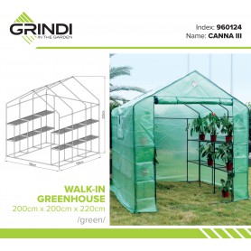 copy of Szklarnia ogrodowa Crocus II 70x50x158 - 4-półkowa Grindi - 15