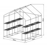 copy of Szklarnia ogrodowa Crocus II 70x50x158 - 4-półkowa Grindi - 14