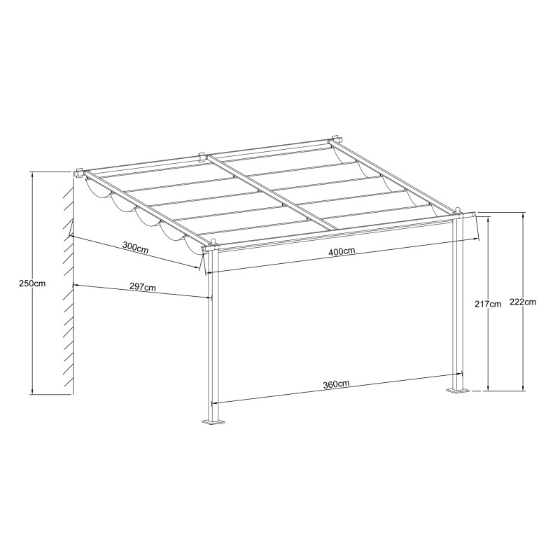 copy of Pergola tarasowa aluminiowa 4x3m Grindi - 9