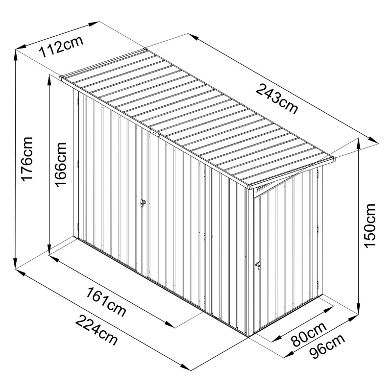 copy of Skrzynia ogrodowa metalowa 400l - 130x61x62 - Orto Grindi - 9