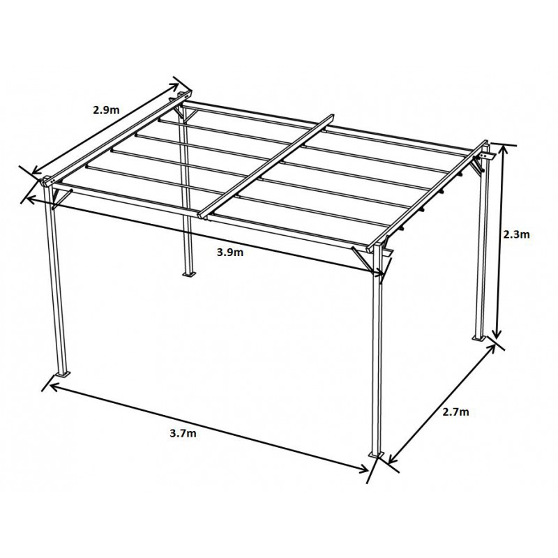 copy of Pergola tarasowa aluminiowa 4x3m Grindi - 3