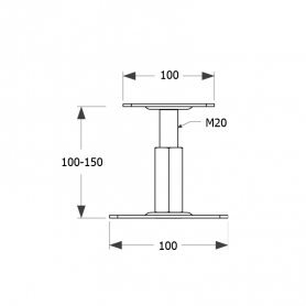 copy of Pfostenträger, höhenverstelbar zum Aufschrauben - PSR 80x250x4,0 GRUNDLINE - 2