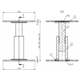 copy of Pfostenträger, höhenverstelbar zum Aufschrauben - PSR 80x250x4,0 GRUNDLINE - 3