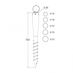 copy of Einschraub Bodenhülsen - PWO 68x550x1,8 GRUNDLINE - 2