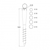 copy of Einschraub Bodenhülsen - PWO 68x550x1,8 GRUNDLINE - 2