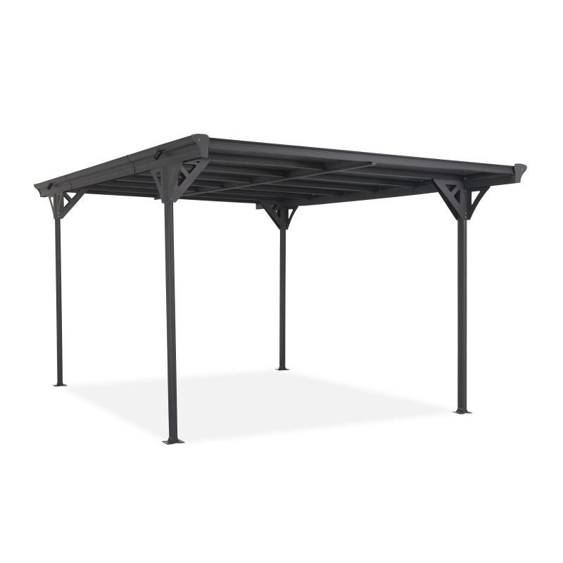 Pergola přístřešek pro auto - šedá hliníková Tilos II